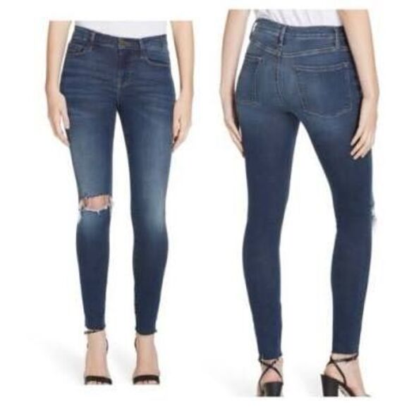Frame Le Skinny De Jeanne Distressed Skinny‎ Mid-Rise Jeans Stretch Size 26 - Picture 1 of 13